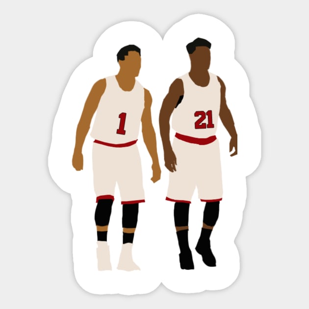 Jimmy buckets and Drose Sticker by VectoredApparel